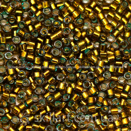 Бисер DB-604 Miyuki Delica Beads 11/0 (блестящий, зелено-золотой)
